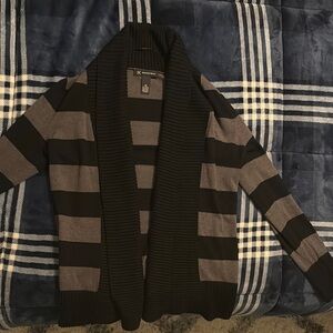 Women’s Black and Gray Striped Sweater
